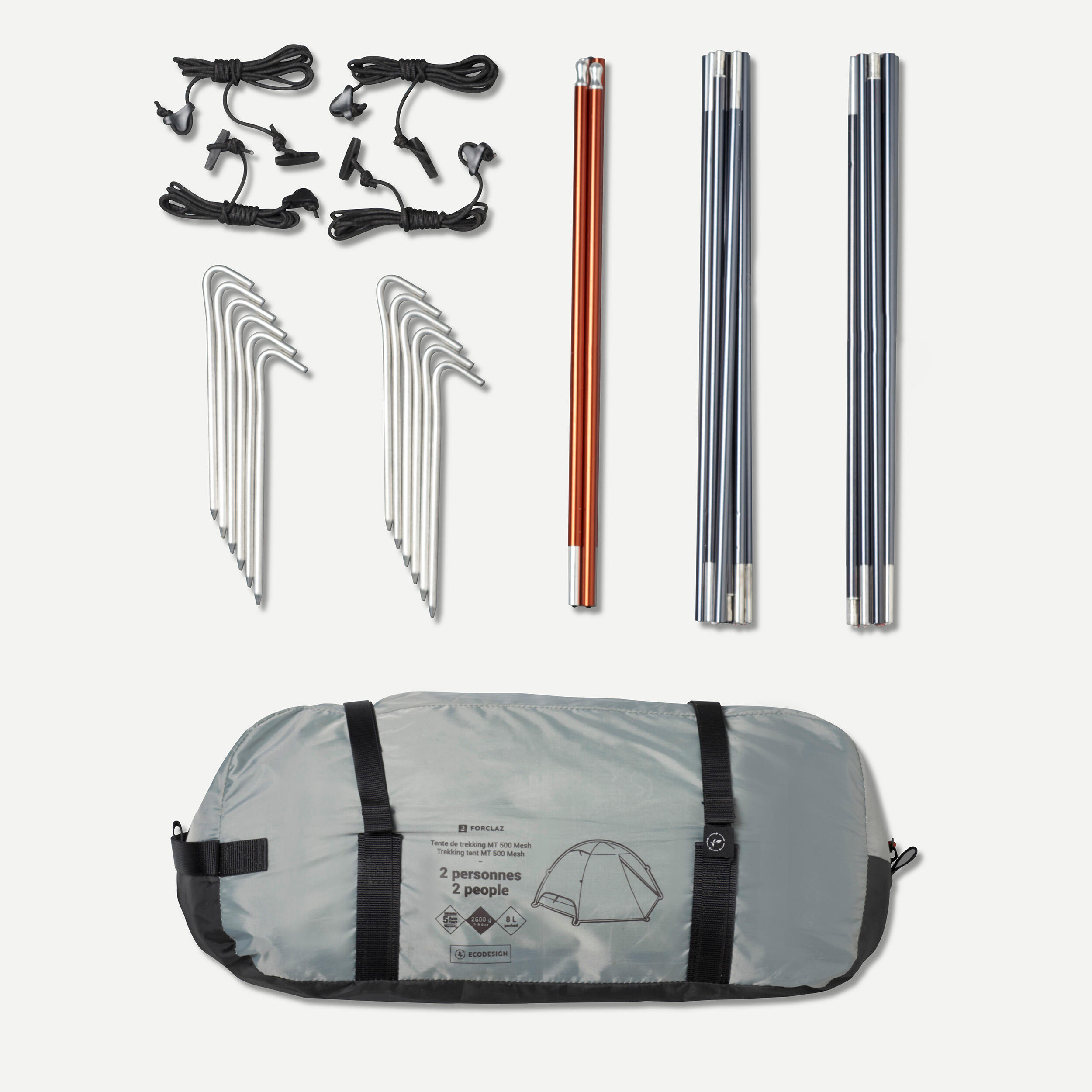 Tienda de campaña domo de trekking 2 personas Forclaz MT500 Mesh 2/6
