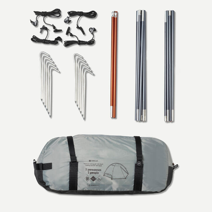 Dome Trekking Tent 2 person MT500 Mesh FORCLAZ Decathlon