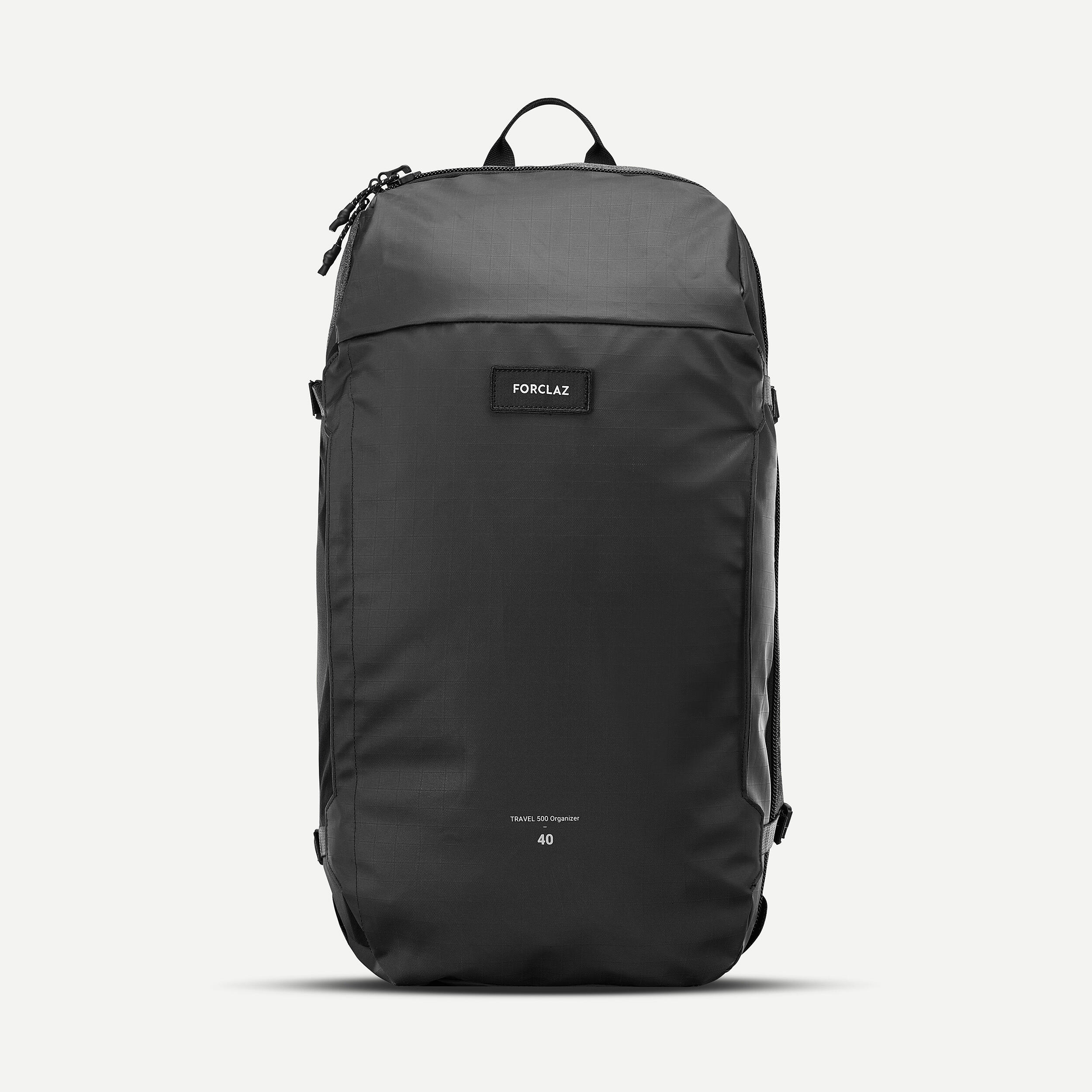 55 L Sports Bag - Urban Black - Black, Deep khaki - Kipsta - Decathlon