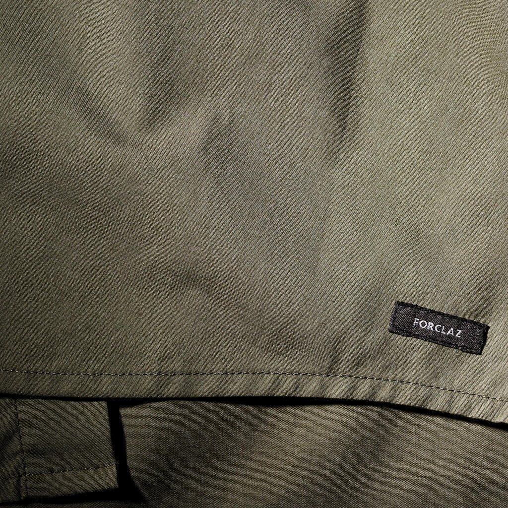 CAMISA DE TREKKING VIAJE TRAVEL 100 MANGAS CORTAS CAFÉ HOMBRE 