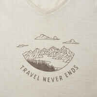 Moteriški trumparankoviai žygių marškinėliai su merinosų vilna „Travel 100“ 