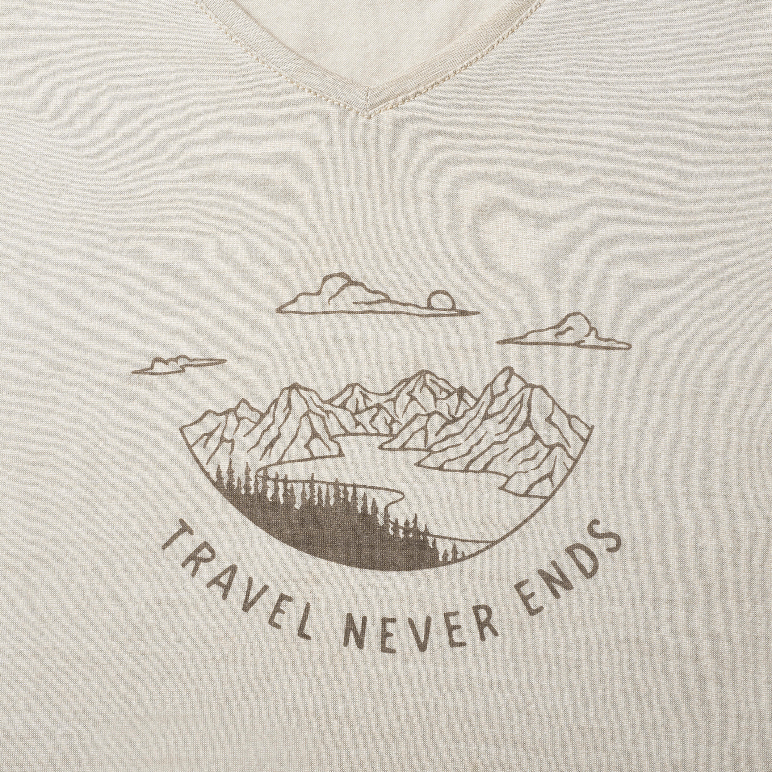 Women's Travel Trekking Merino Wool Short-Sleeved T-Shirt - TRAVEL 500 3/5