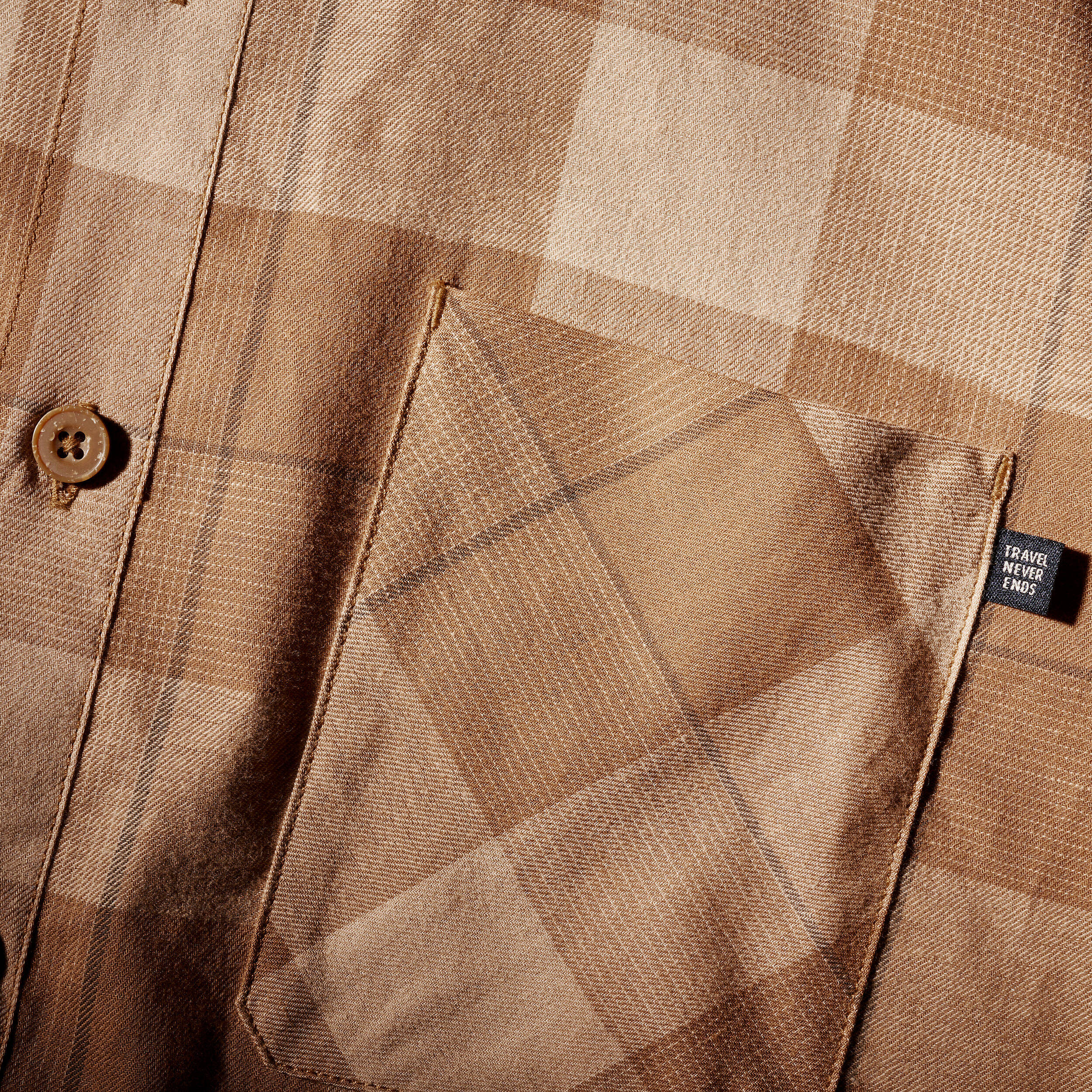 Men Checked Full Sleeve Light Flannel Shirt Brown - Travel 500 -  4