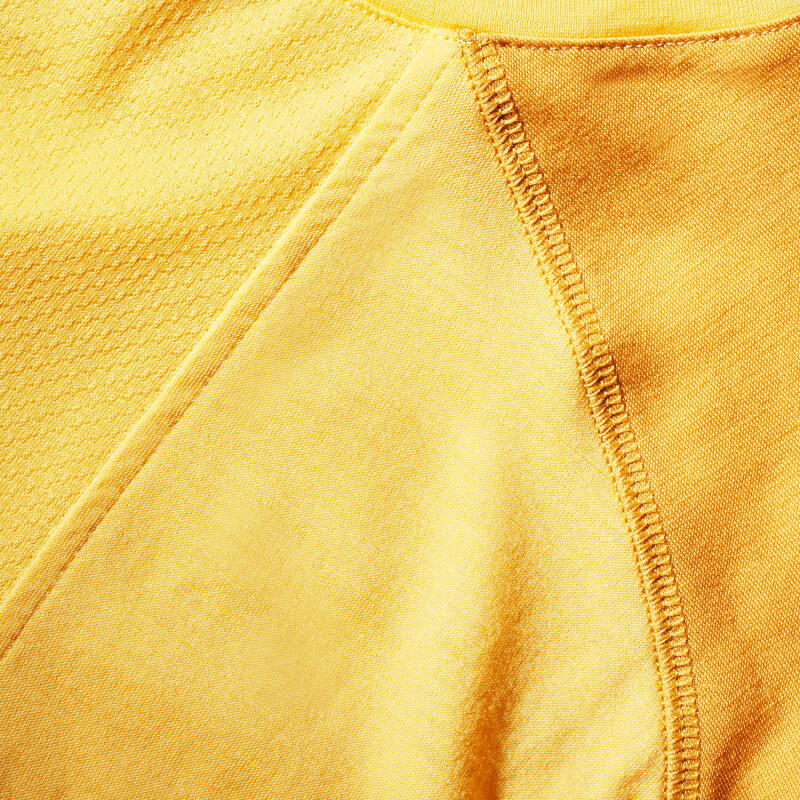 T-shirt lana merinos trekking uomo MT500 WOOL gialla