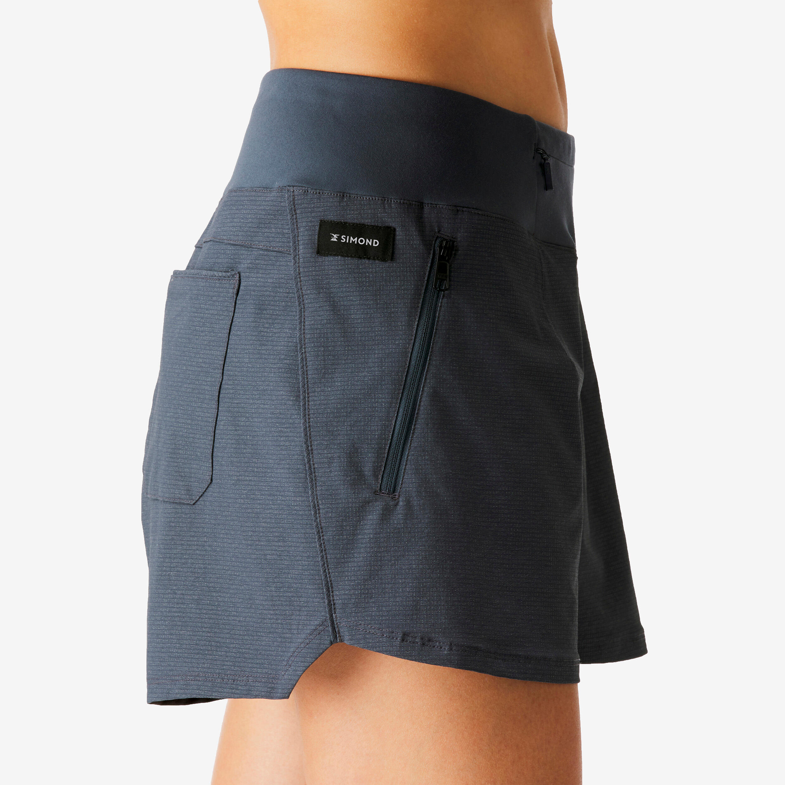 Pantalón corto de montaña y trekking secado rápido Mujer Simond Travel 900 gris 3/5