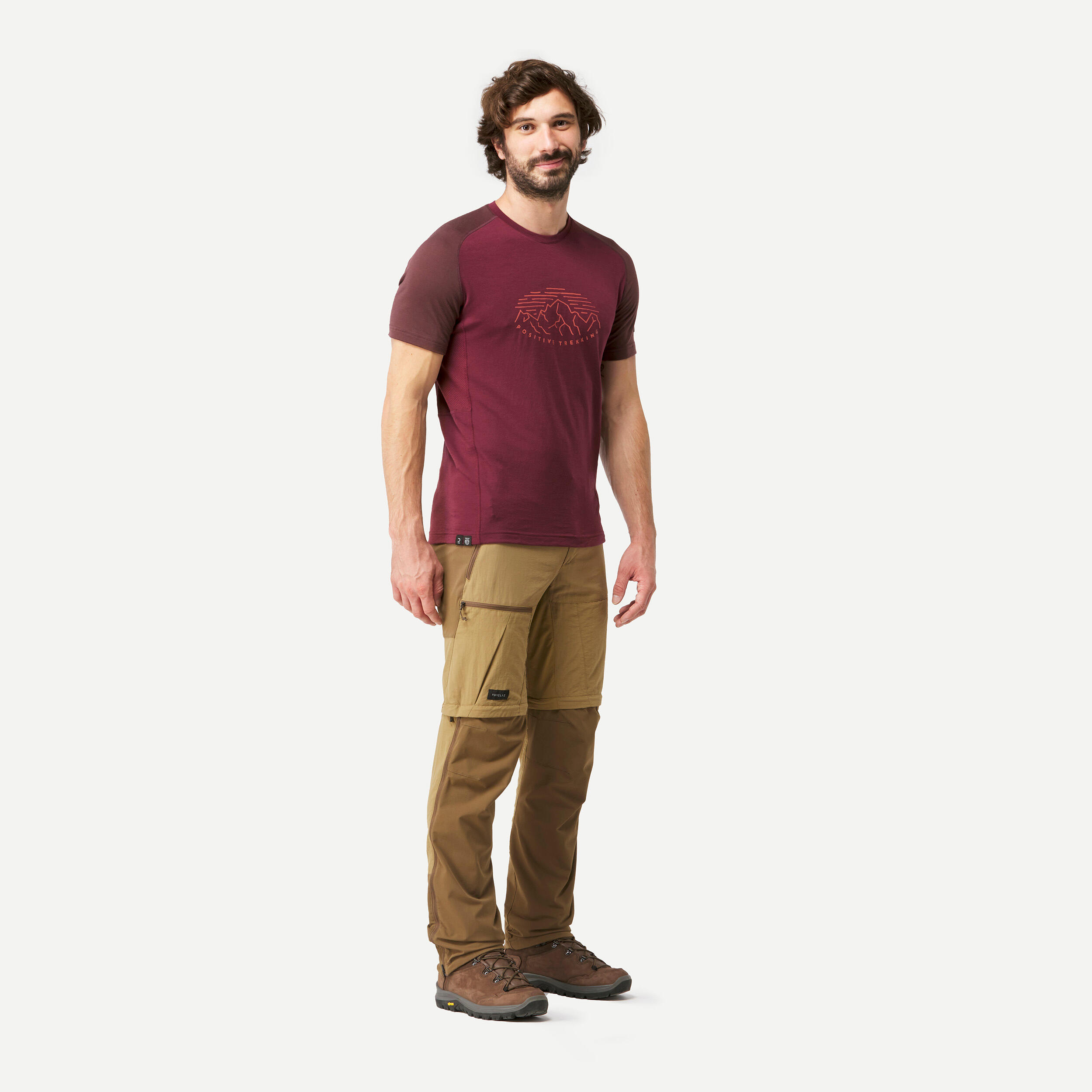 Men's Short-sleeved Merino Wool Trekking T-shirt  - MT500 2/8