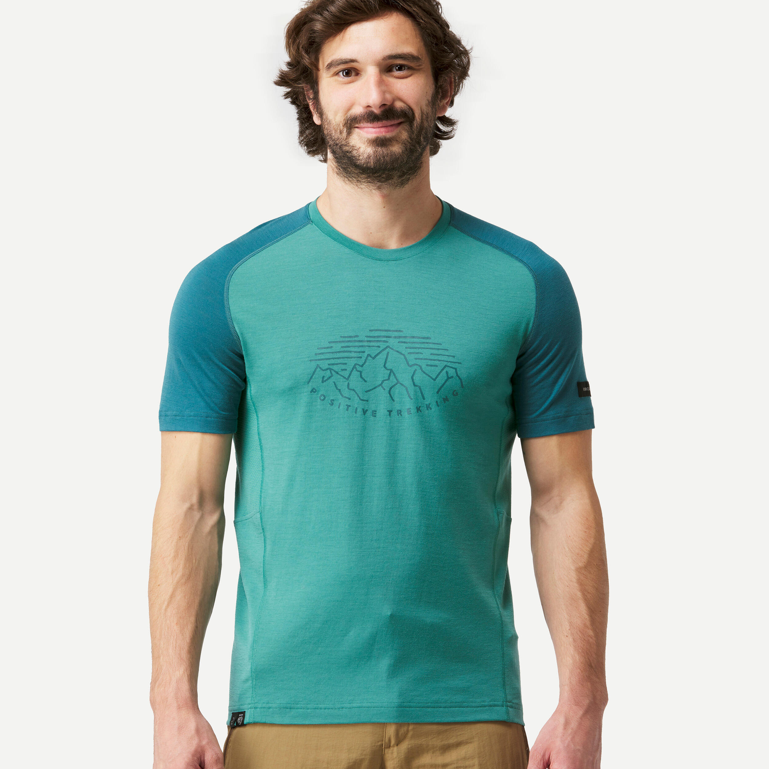 Men's Short-sleeved Merino Wool Trekking T-shirt  - MT500 1/6
