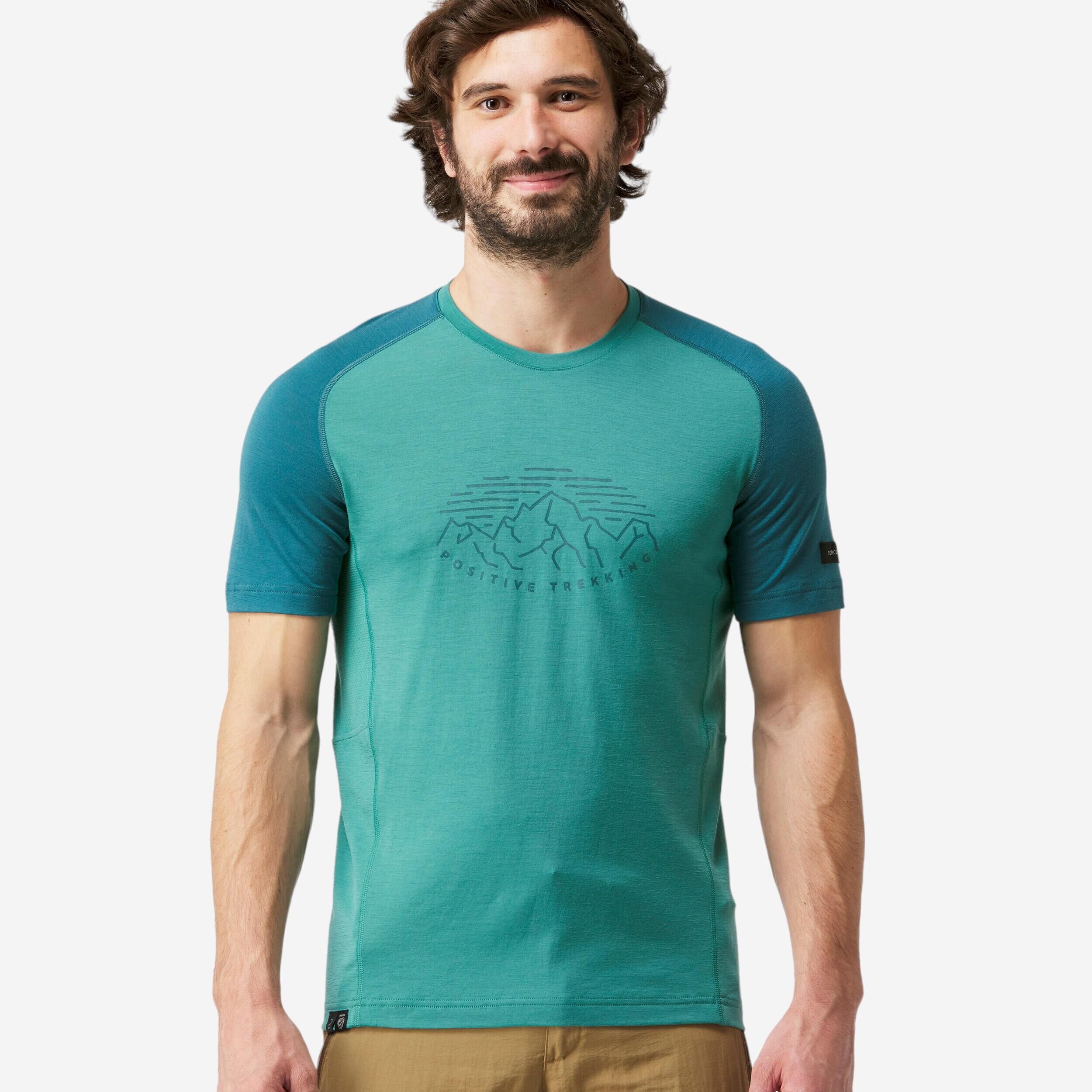 FORCLAZ Men's Short-sleeved Merino Wool Trekking T-shirt  - MT500