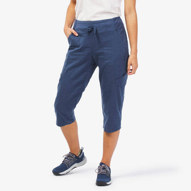 Women's Drawstring Capri Sweatpants Sport Cargo Cropped Pants