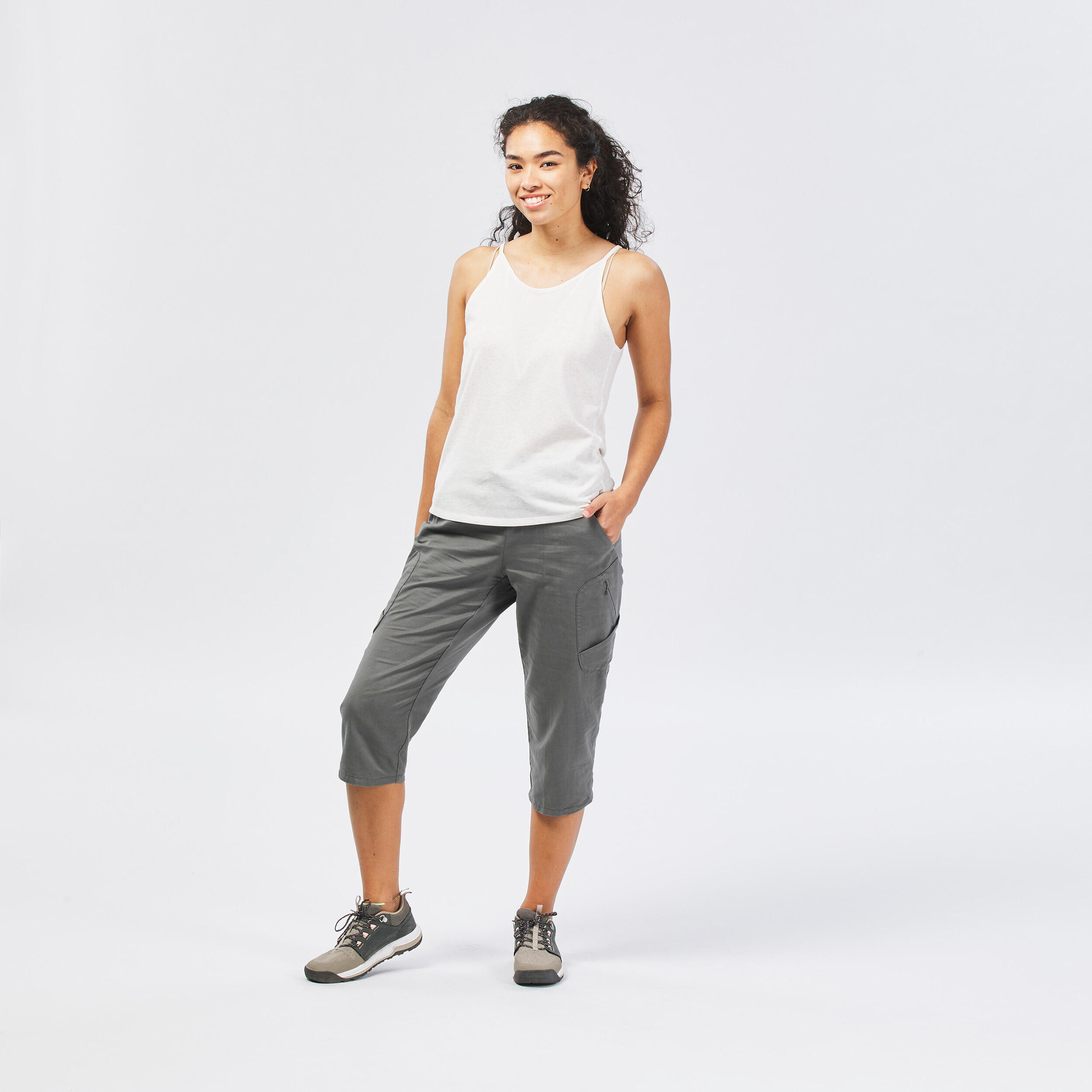 Women's Cropped Hiking Trousers - NH500 2/7