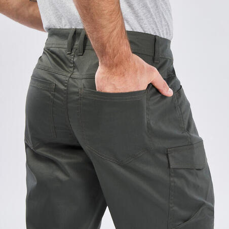 Pantalone za pešačenje NH100 muške - tamnomaslinaste