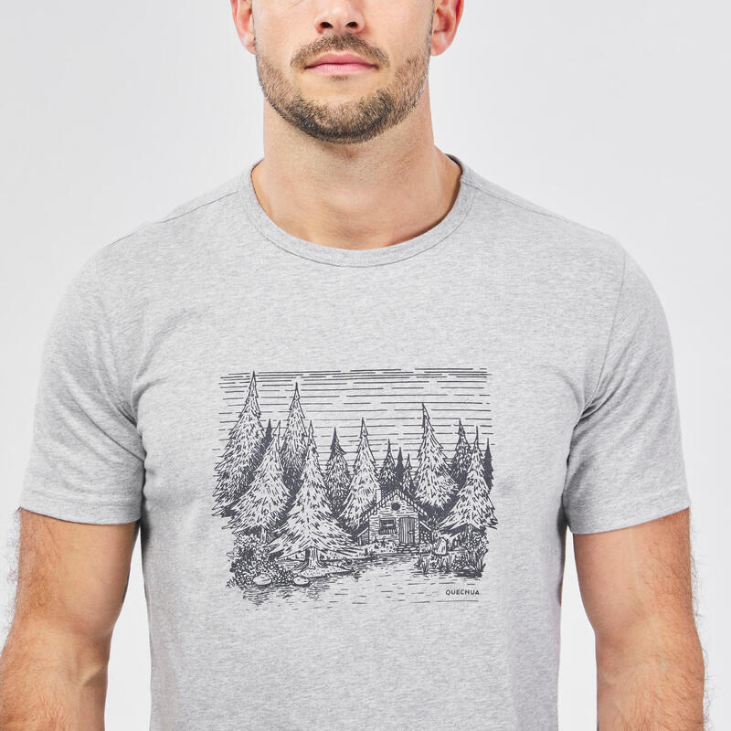 T-shirt trekking uomo NH100 grigia