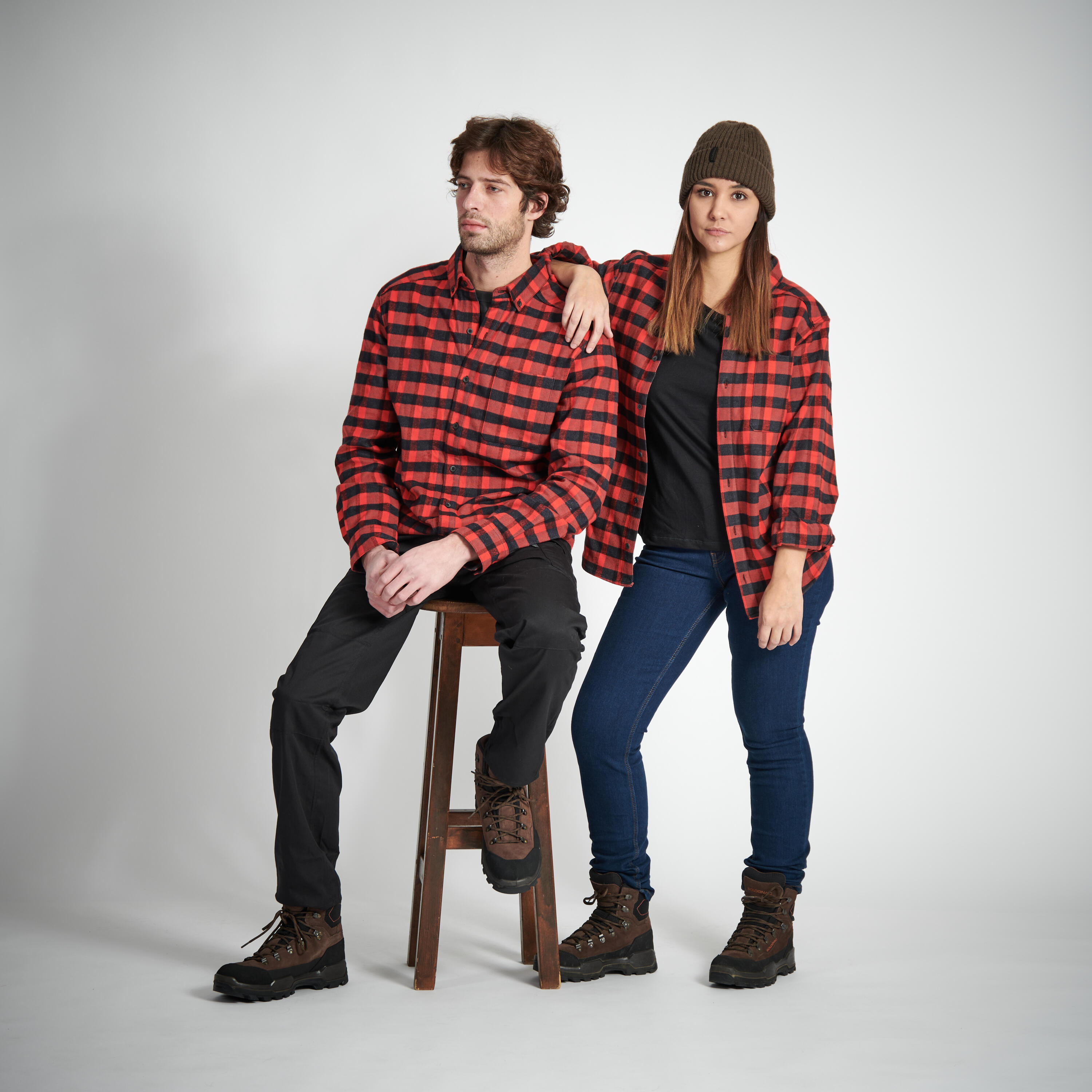 SOLOGNAC OVERSHIRT 100 - RED