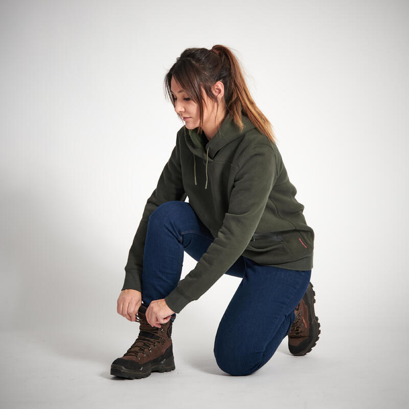 Kadın Kapüşonlu Sweatshirt - Yeşil - Avcılık ve Doğa Gözlemi - 500