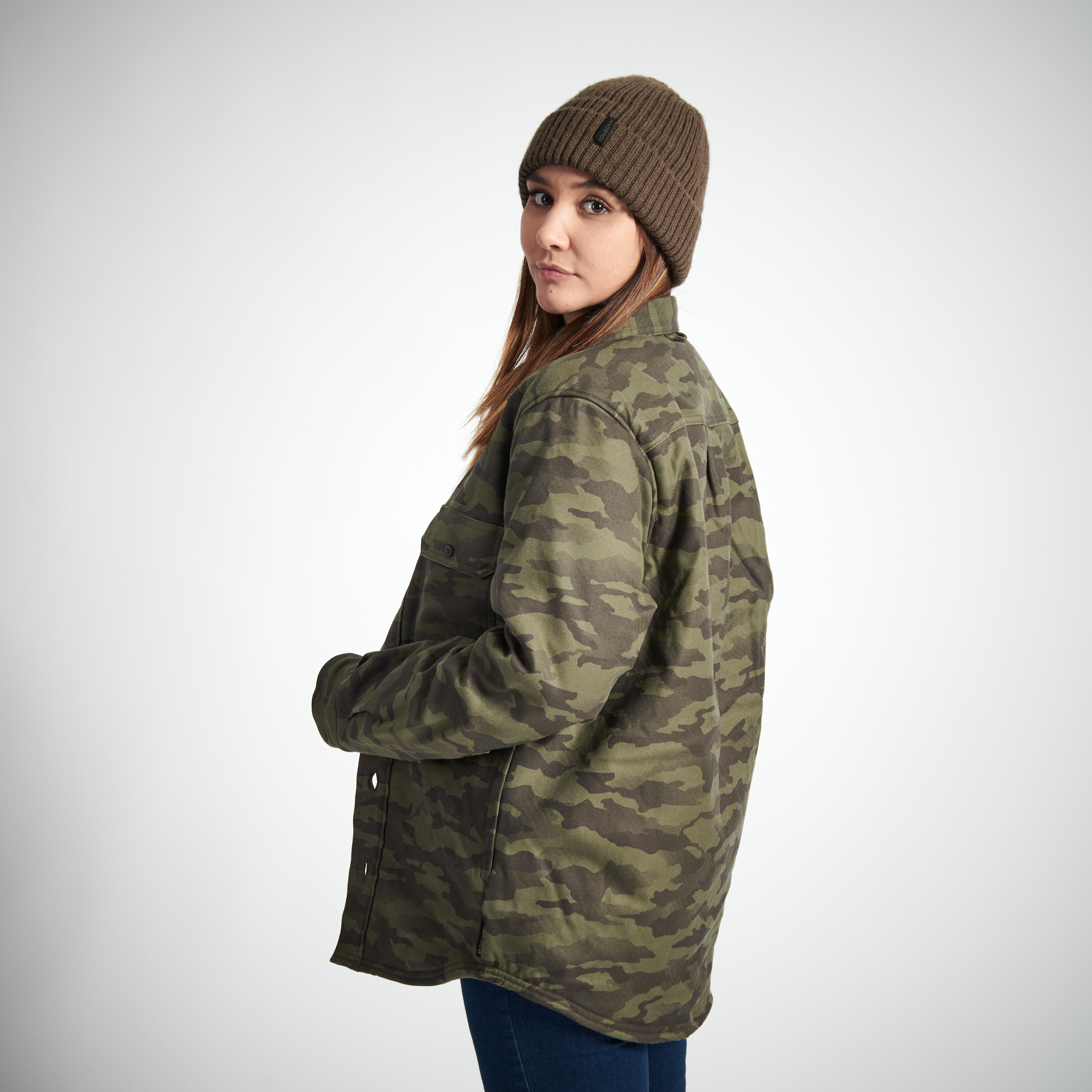 Overshirt Sherpa Jacket - 500 Camo - SOLOGNAC