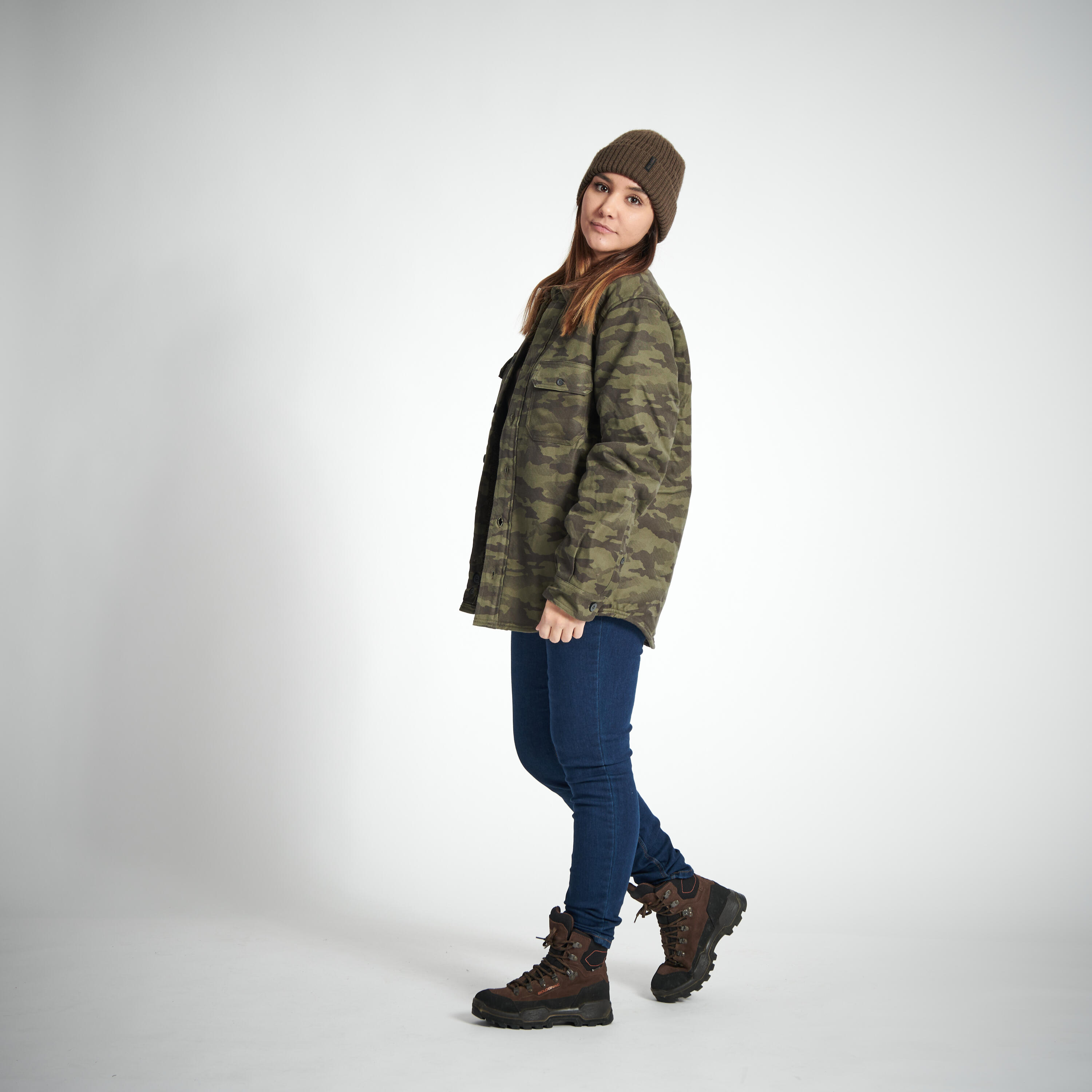 Overshirt Sherpa Jacket - 500 Camo - SOLOGNAC
