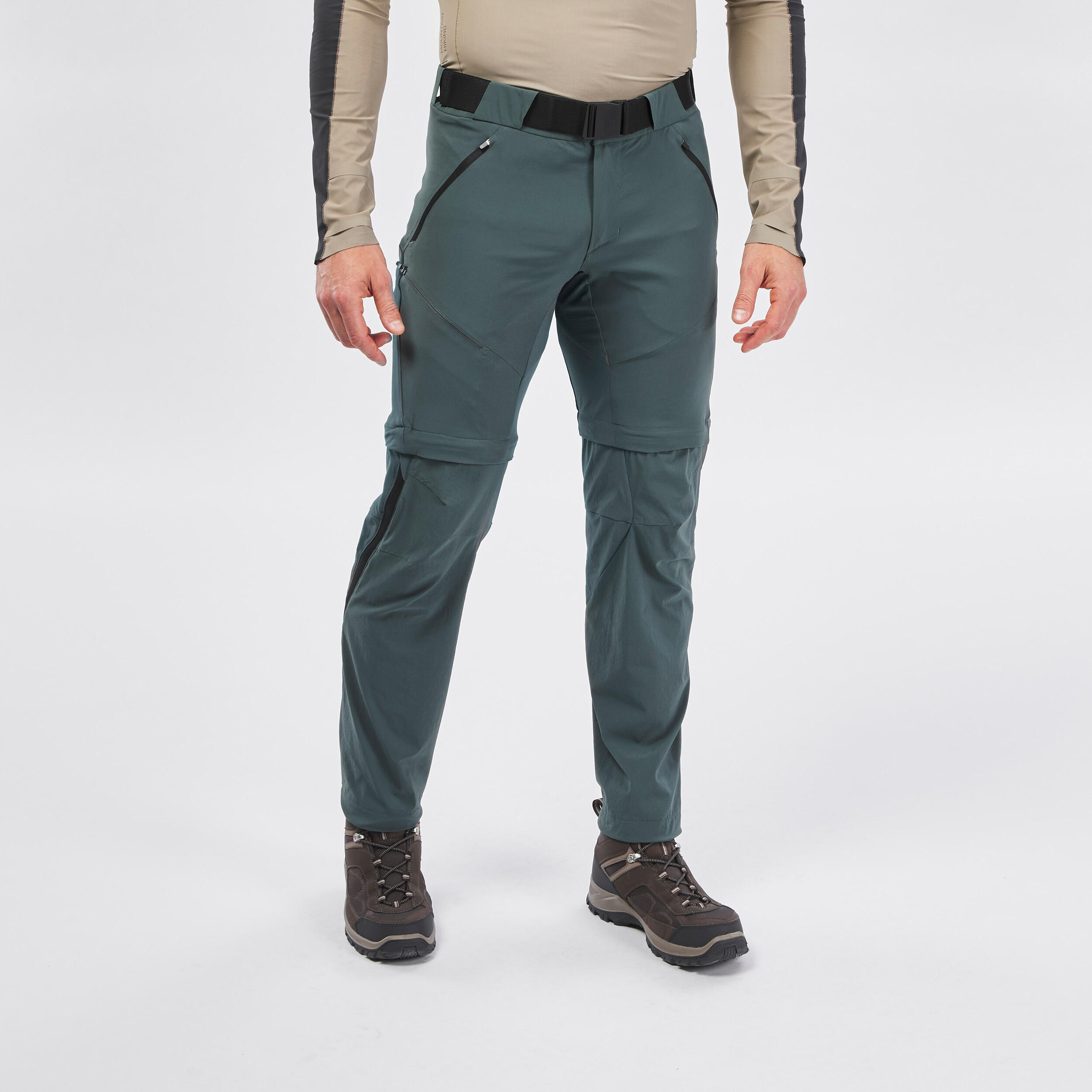 QUECHUA Wanderhose Herren Zip-Off-Hose Wandern - MH550 khaki