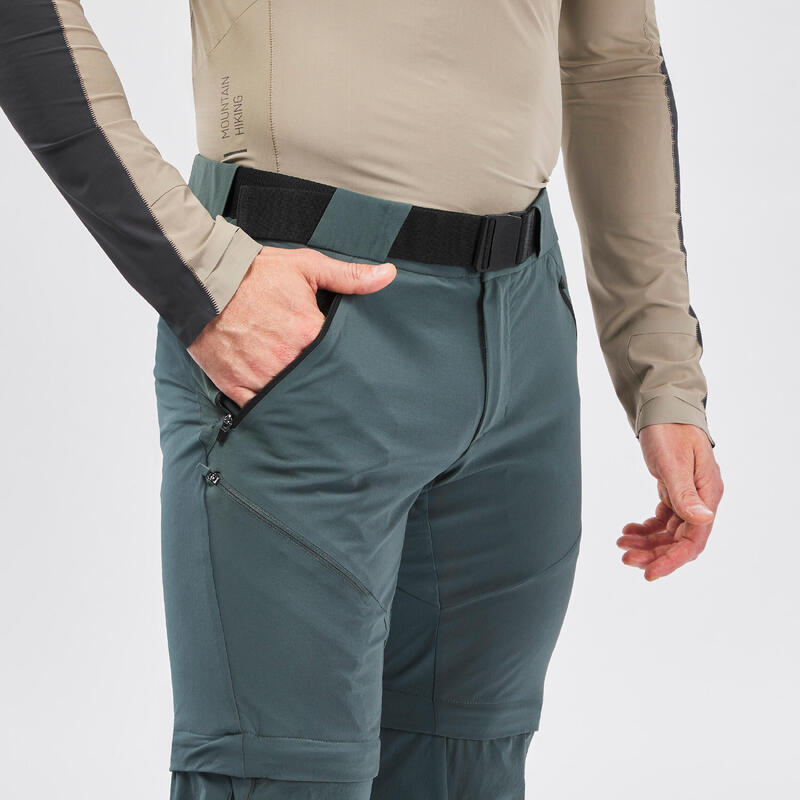 Pantaloni modulabili trekking uomo MH550 | verde