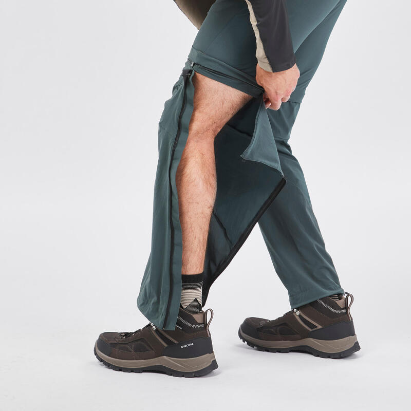 Pantaloni modulabili trekking uomo MH550 | verde