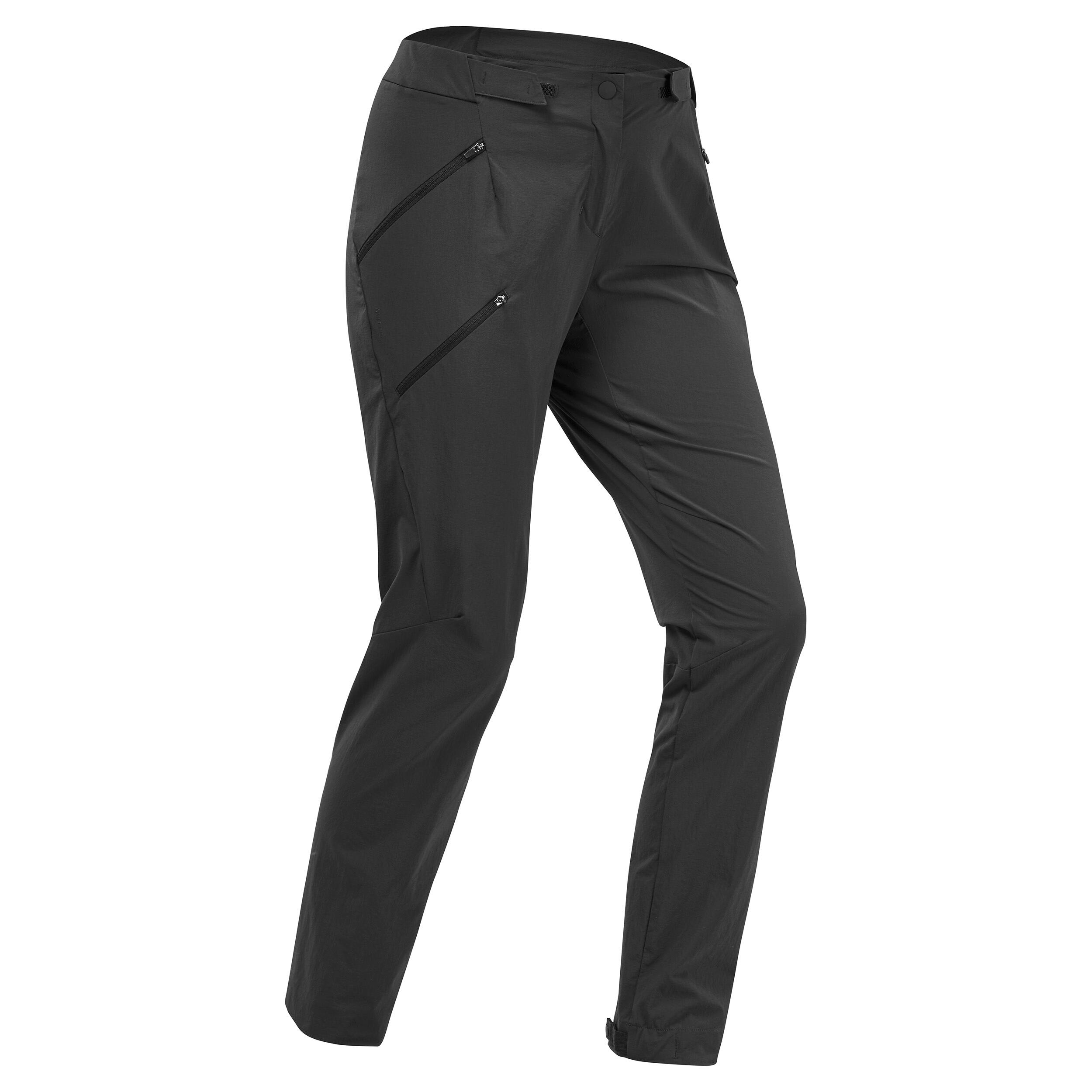 Women's Mountain Walking Trousers - MH500 - Black