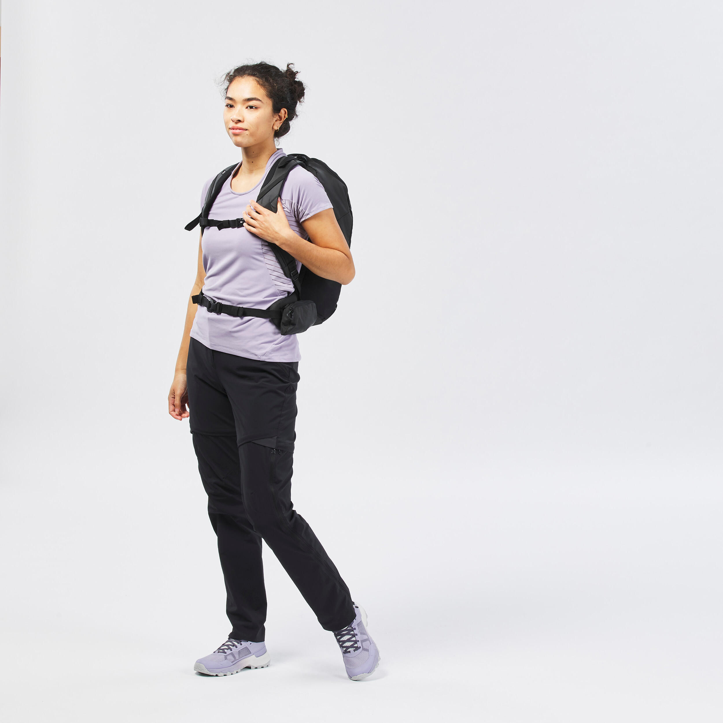 Women’s Convertible Hiking Pants - MH 550 Black - QUECHUA
