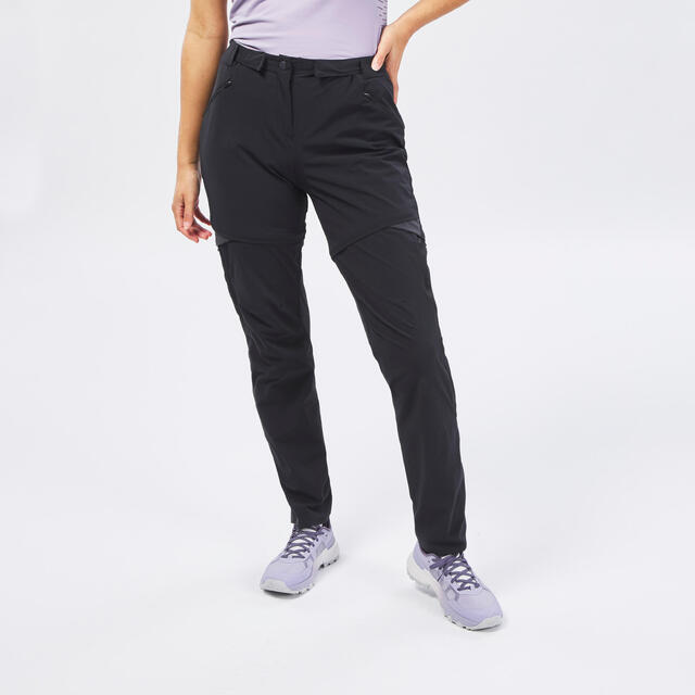 Zip-Off-Hose Damen Bergwandern - MH500 schwarz