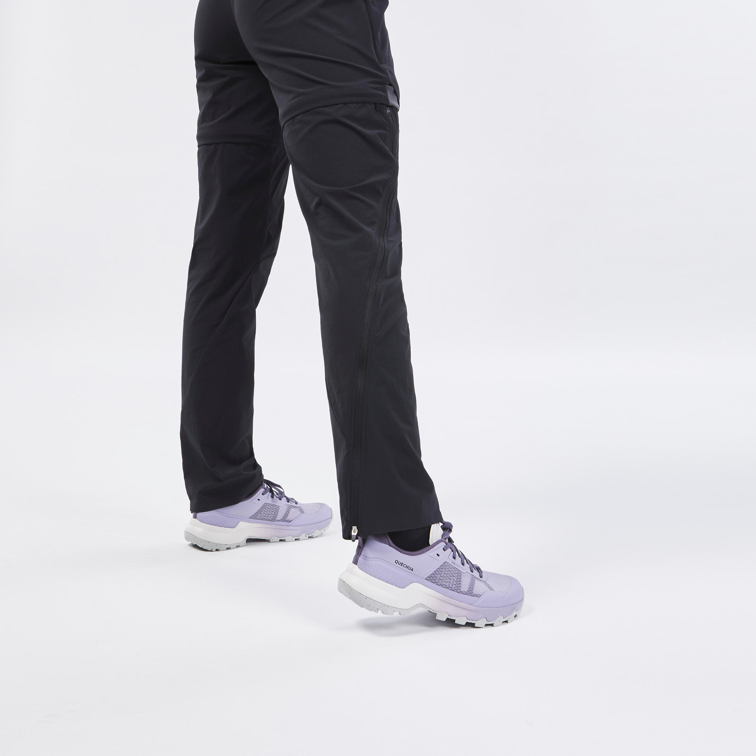 Women’s Convertible Hiking Pants - MH 550 Black - QUECHUA