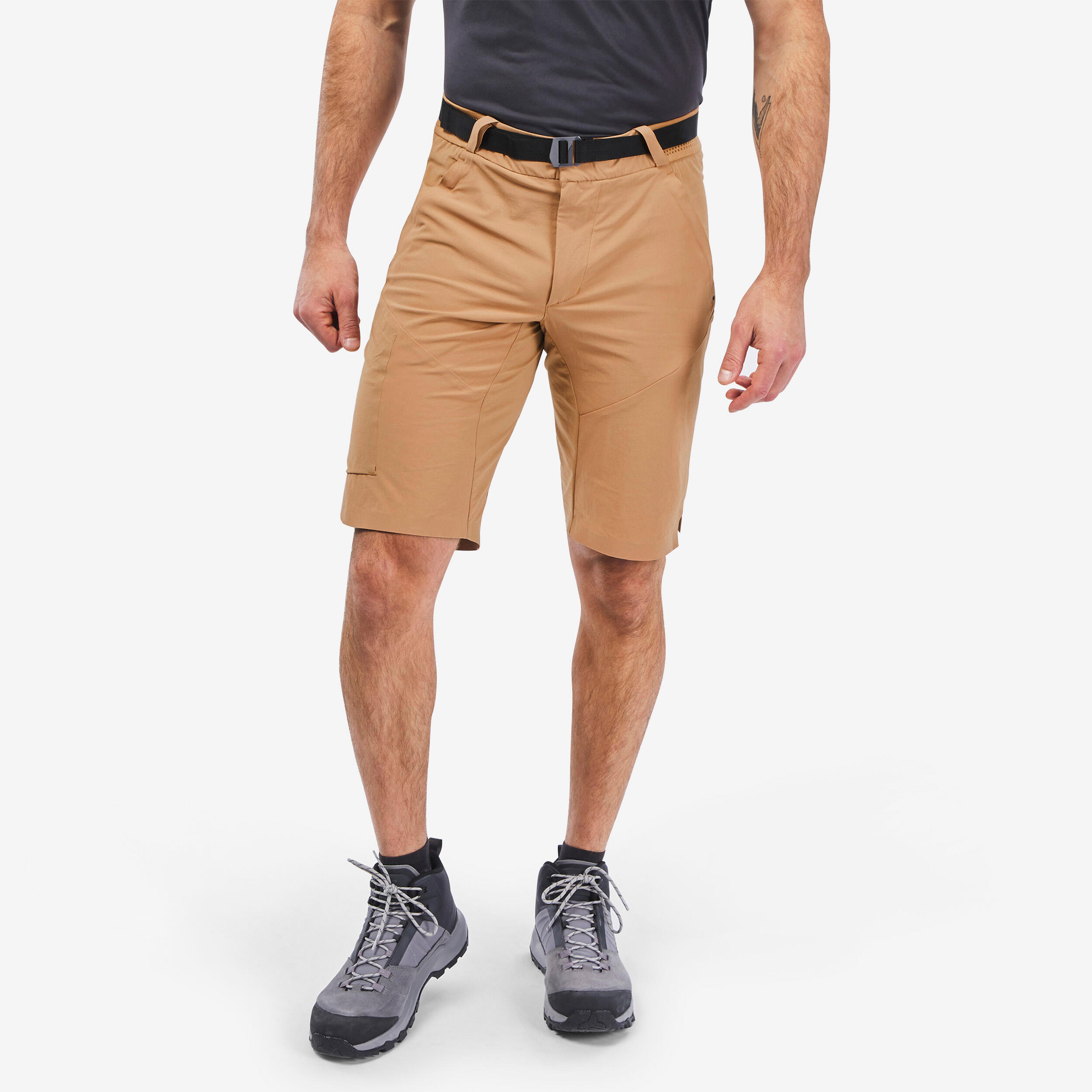 Men s long hiking shorts MH500 Brown Decathlon