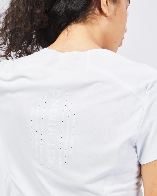T-shirt Ultraleve de Caminhada Rápida Mulher FH 500 Gelo.