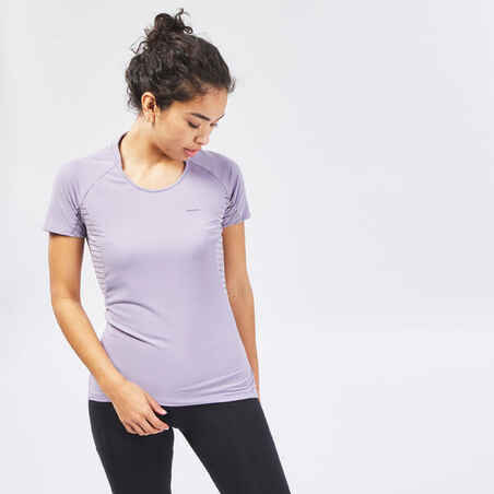 Women's Mountain Walking Short-sleeved T-shirt MH500 - Purple