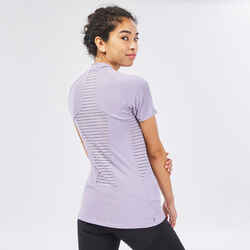 Women's Mountain Walking Short-sleeved T-shirt MH500 - Purple