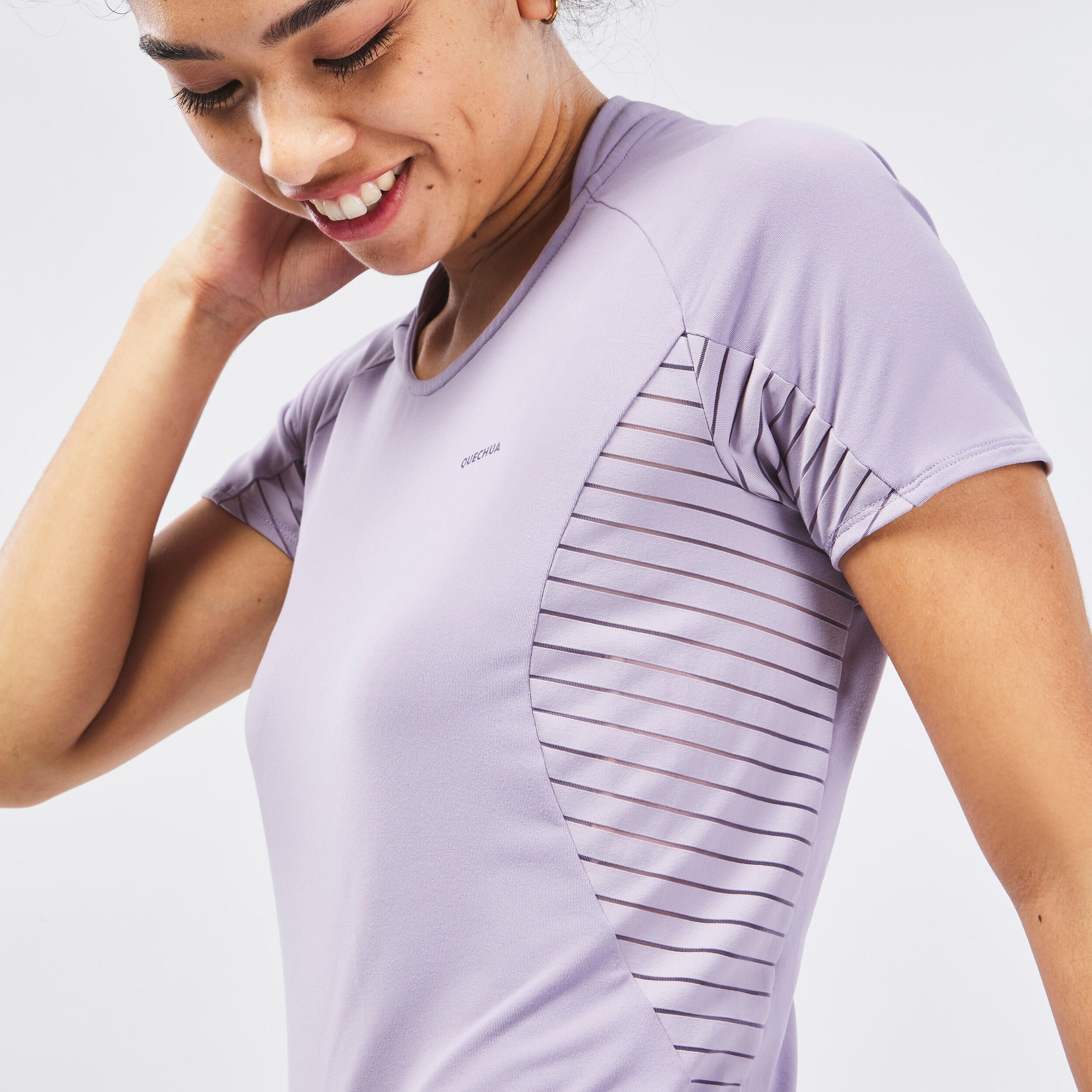 Women's Mountain Walking Short-sleeved T-shirt MH500 - Purple 5/6