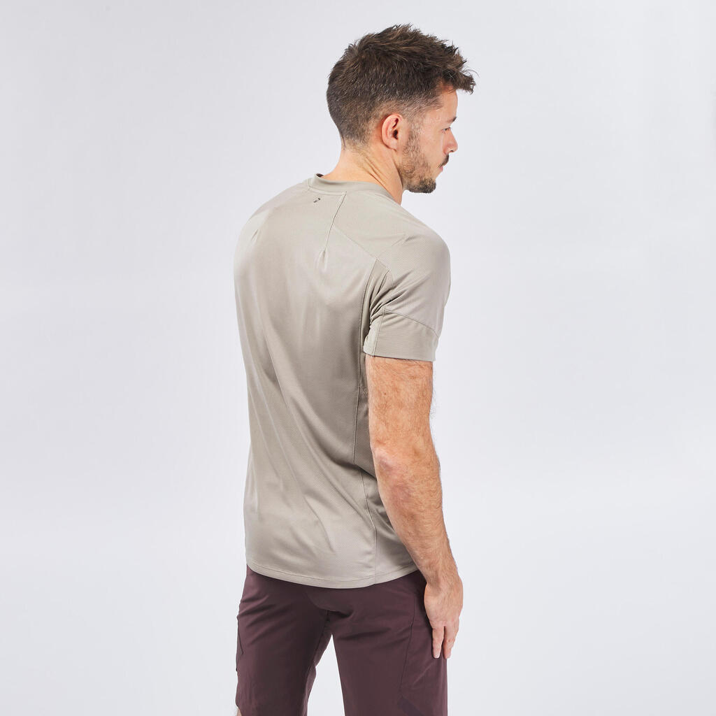 Wandershirt Herren kurzarm Synthetik - MH500 beige