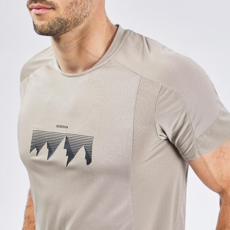 T-shirt de randonnée manches courtes en synthétique - Homme - MH500