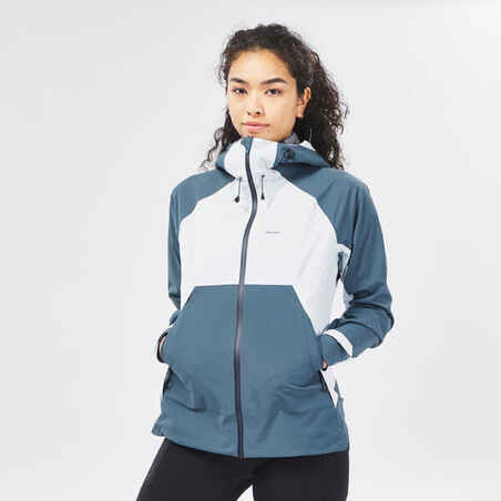 Women's Waterproof Mountain Walking Jacket - MH500 Grey Blue