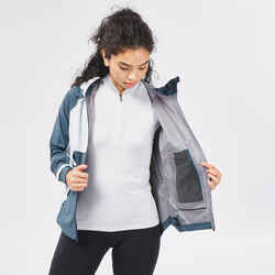 Women's Waterproof Mountain Walking Jacket - MH500 Grey Blue