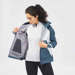 Women's Waterproof Mountain Walking Jacket - MH500 Grey Blue