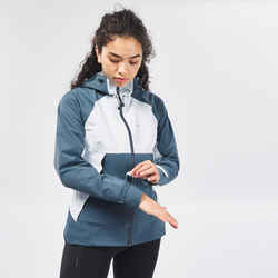 Women's Waterproof Mountain Walking Jacket - MH500 Grey Blue