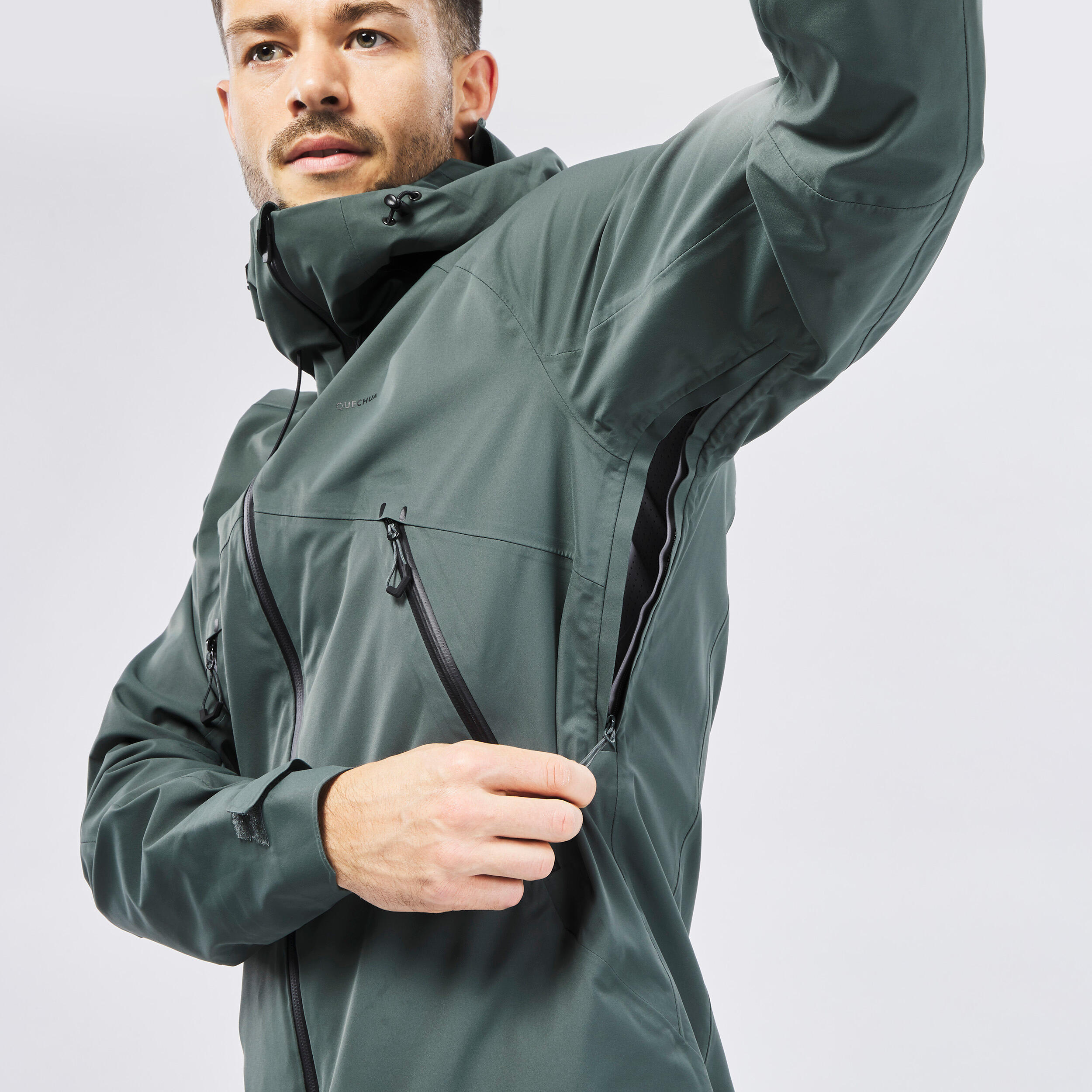 Men's Hiking Lightweight Waterproof Jacket MH500 10/13