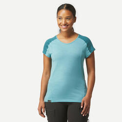 Camiseta montaña y trekking lana merino tirantes Mujer Forclaz MT500