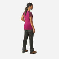 Women’s merino wool short-sleeved trekking T-shirt MT500