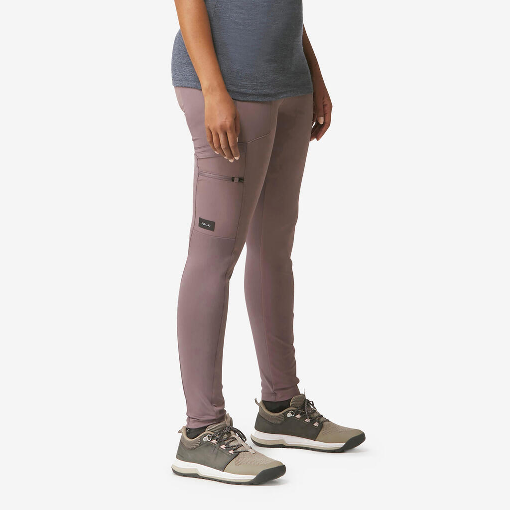 T-shirt de trek voyage manches courtes laine mérinos Femme - TRAVEL 500