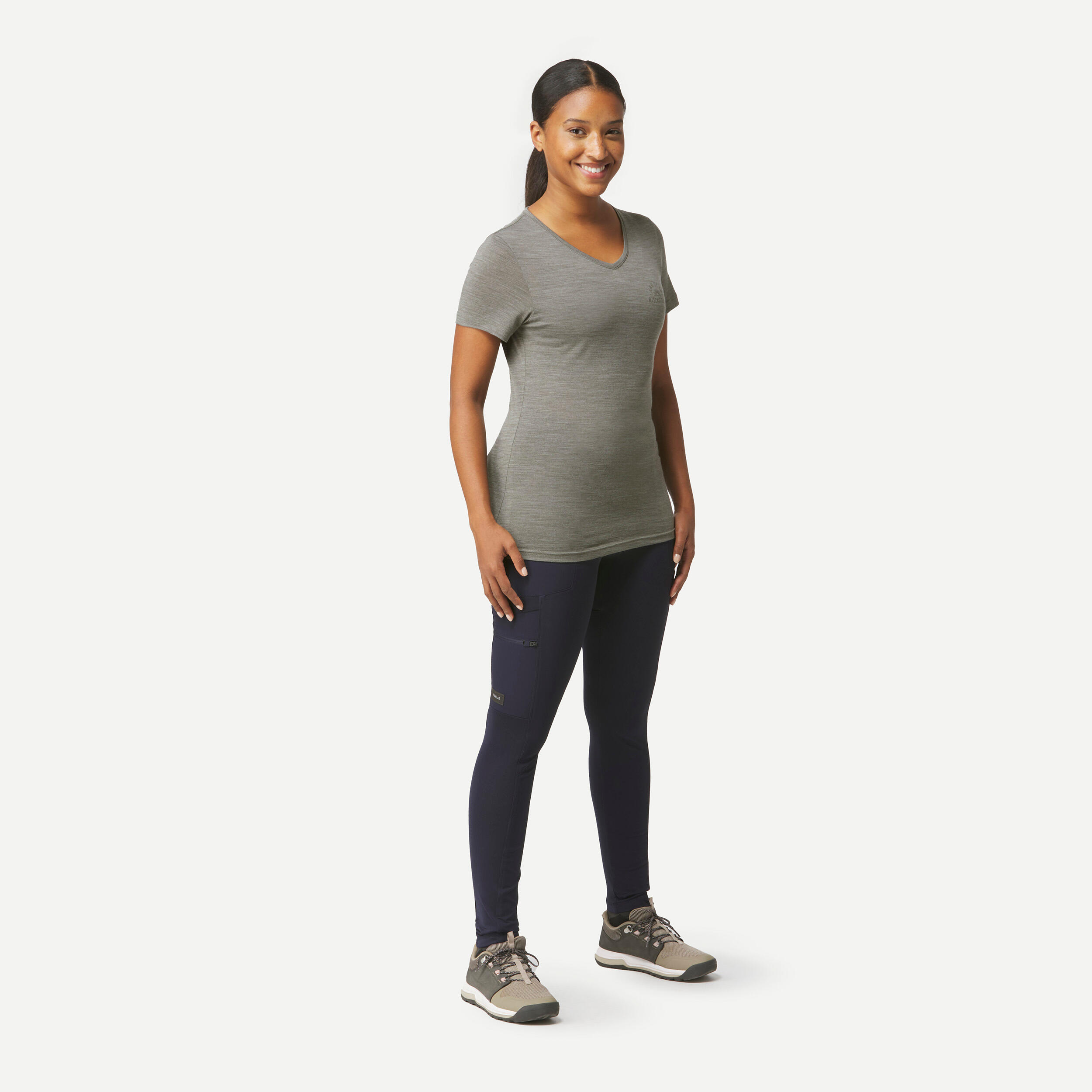 Women’s Merino Hiking T-Shirt - 100 - FORCLAZ