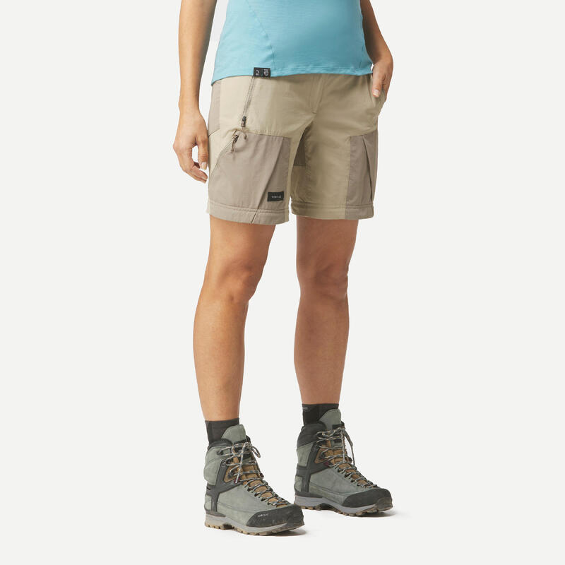 Zip-Off-Hose Damen 2-in-1 Trekking - MT500 beige