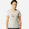 Women's Travel Trekking Merino Wool Short-Sleeved T-Shirt - TRAVEL 500