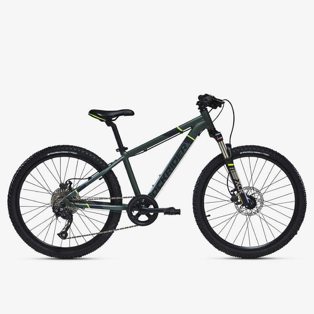 Bērnu kalnu velosipēds "rockrider st 920", 24 collas, vecums 9-12, zaļš