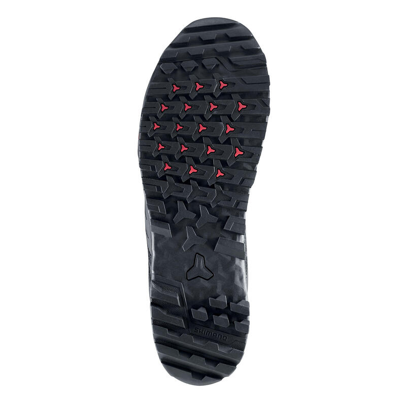 CHAUSSURES VELO VTT ALL MOUNTAIN HOMME - SHIMANO ET500 NOIR/ROUGE