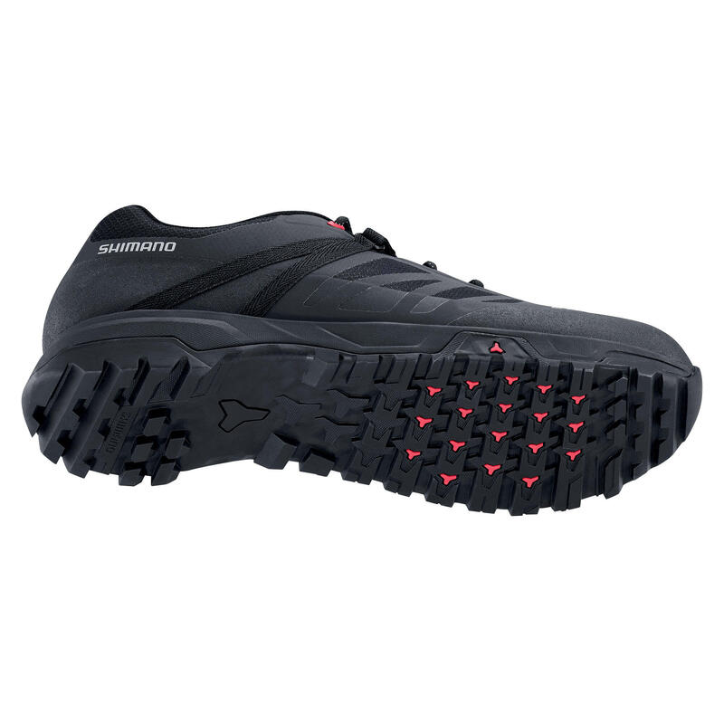 CHAUSSURES VELO VTT ALL MOUNTAIN HOMME - SHIMANO ET500 NOIR/ROUGE