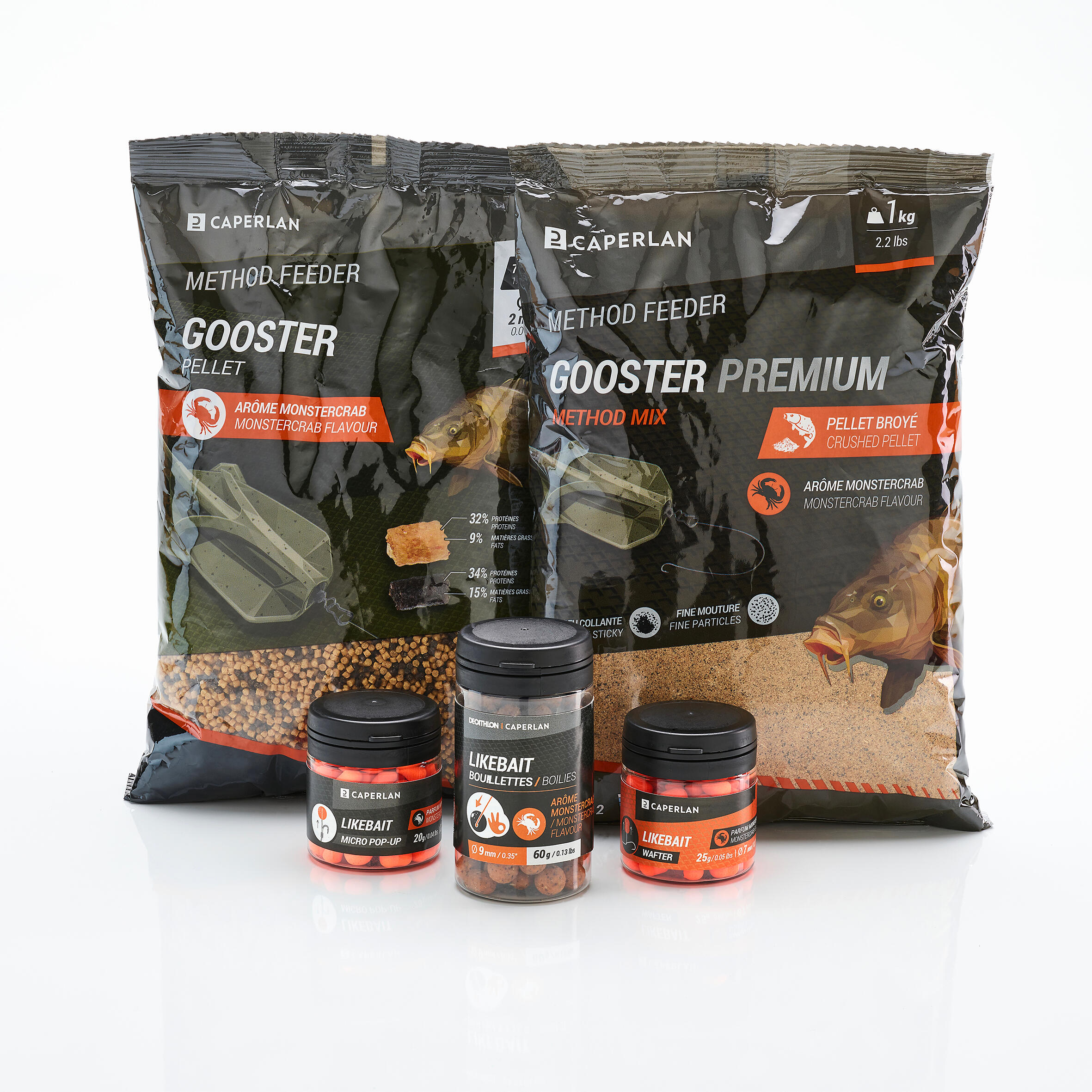 CAPERLAN Mikro boilies + Dumbells Monster Crab 60 g bez · záber 6