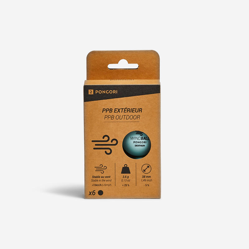 Pelota de ping-pong de exterior resistente al viento x6